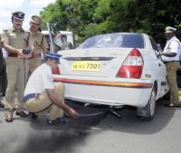 Surprise pollution check by police near T Nagar. 