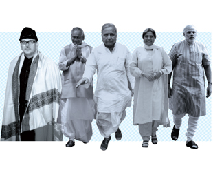 the Politicians from lower caste who rose to prominence after VP Singh's(extreme left) affirmative action call